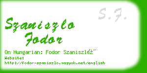 szaniszlo fodor business card